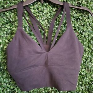 New Balance Black Fitted Strappy Bra/Top, Size M